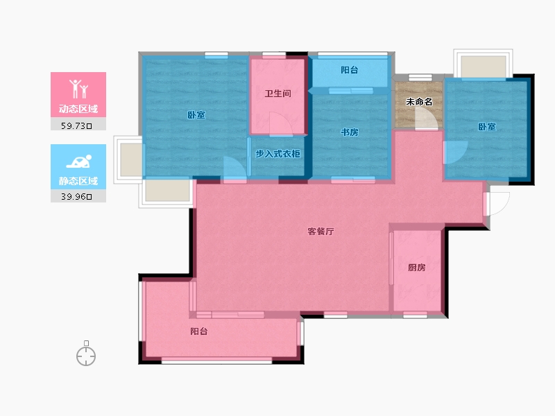 湖南省-岳阳市-万象瑞城-91.84-户型库-动静分区