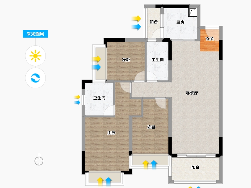 广东省-湛江市-山湖海上城-95.58-户型库-采光通风