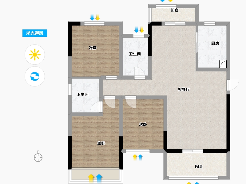 河南省-周口市-建业迎宾上院-100.00-户型库-采光通风