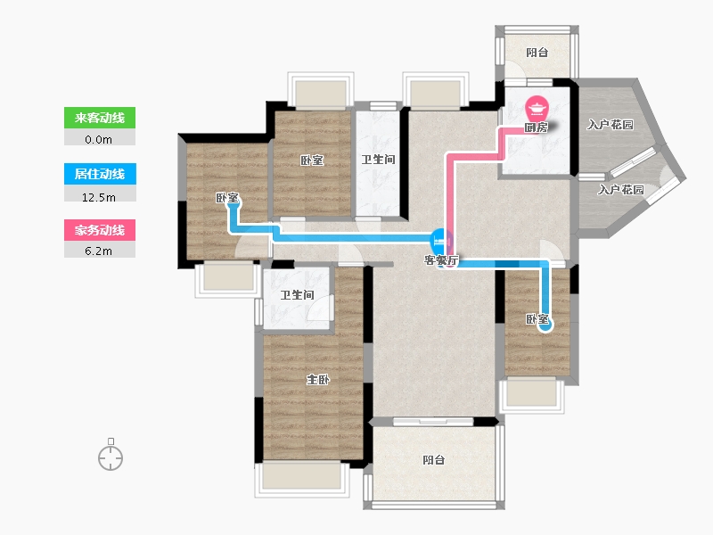 广东省-清远市-和富·湖畔公馆-101.40-户型库-动静线