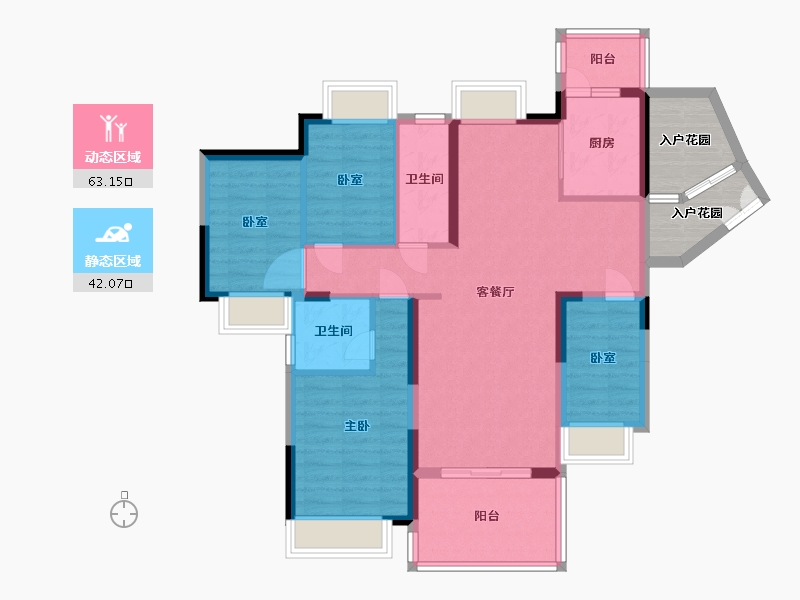 广东省-清远市-和富·湖畔公馆-101.40-户型库-动静分区