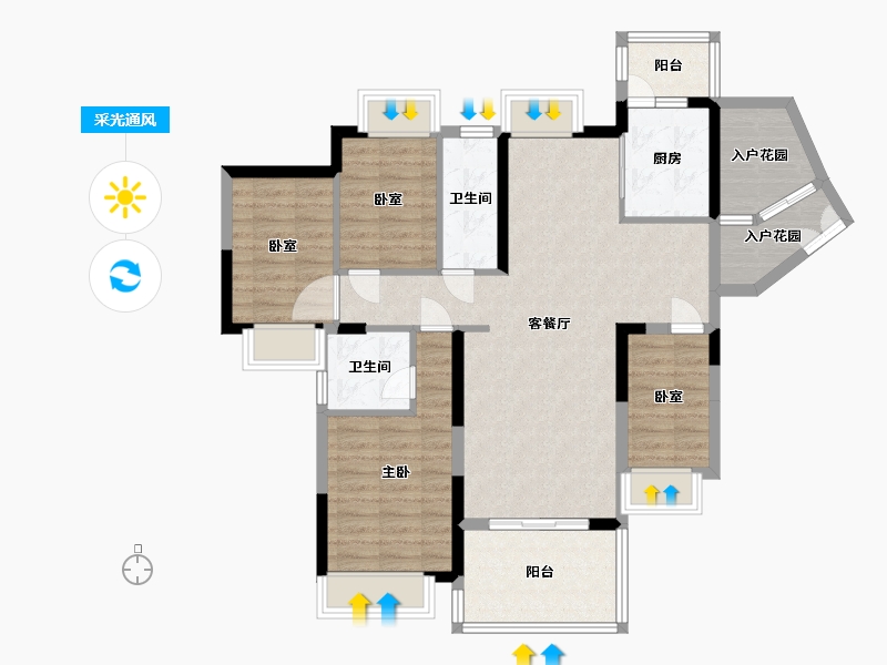 广东省-清远市-和富·湖畔公馆-101.40-户型库-采光通风