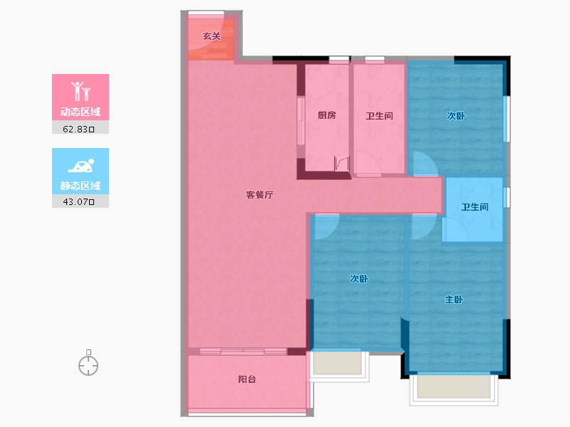 广东省-湛江市-海伦堡·御园-95.76-户型库-动静分区