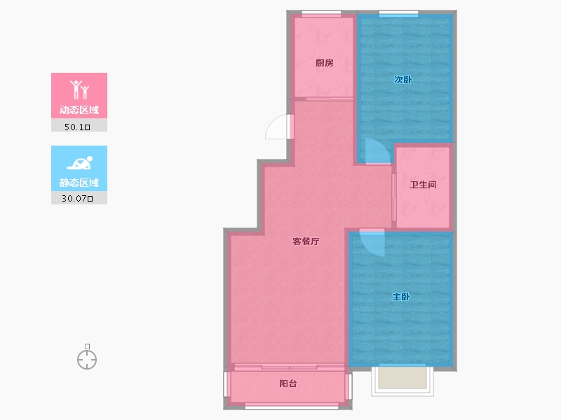 吉林省-长春市-吉森漫桦林-72.00-户型库-动静分区