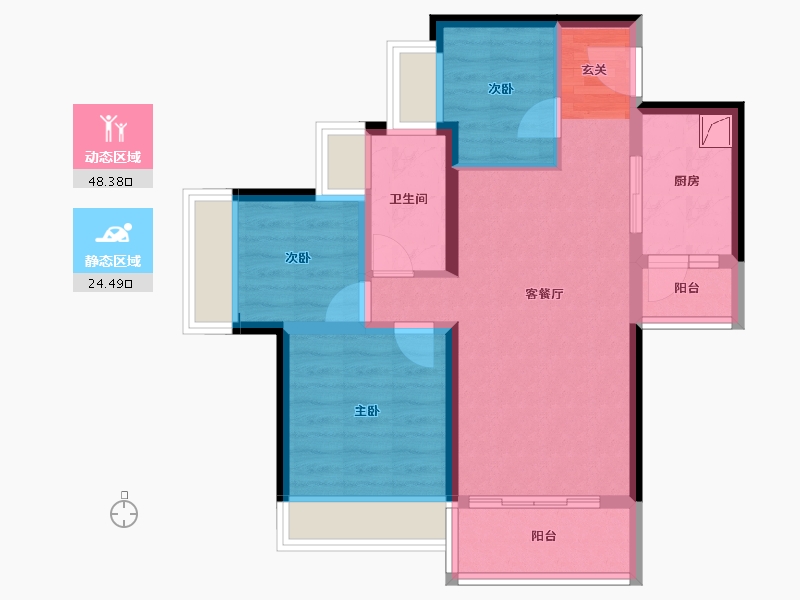 广东省-惠州市-星河荣域-63.72-户型库-动静分区