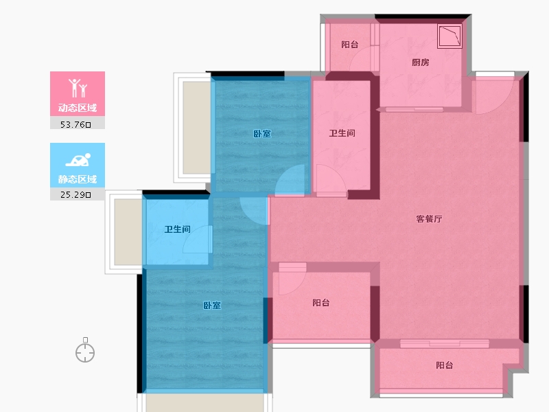 广东省-深圳市-香莎公馆-69.54-户型库-动静分区