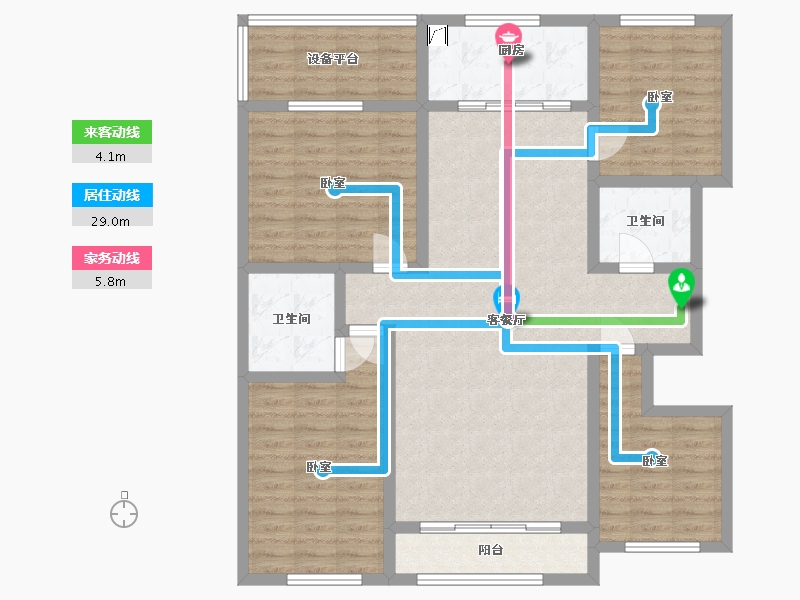 宁夏回族自治区-银川市-吉泰璞樾台-117.01-户型库-动静线