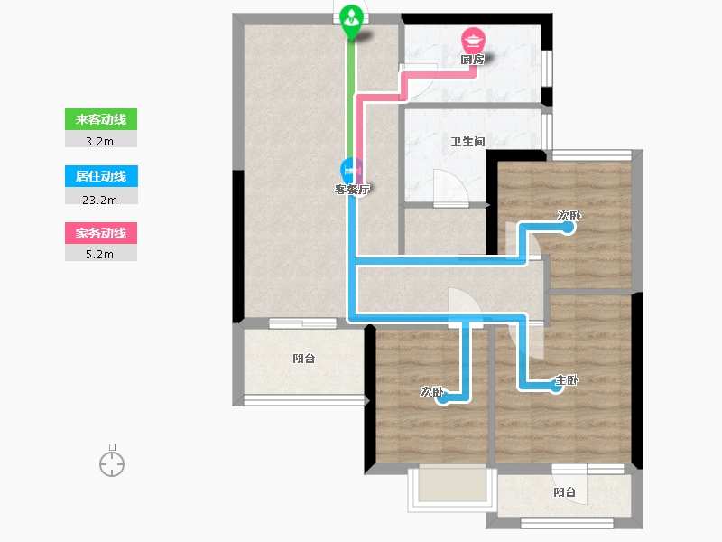 湖北省-武汉市-中建东湖锦城-71.73-户型库-动静线