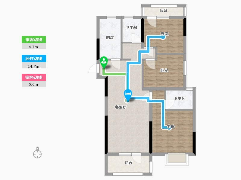 湖北省-武汉市-中建东湖锦城-85.63-户型库-动静线