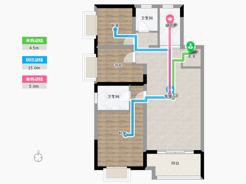 湖南省-岳阳市-万象瑞城-80.88-户型库-动静线