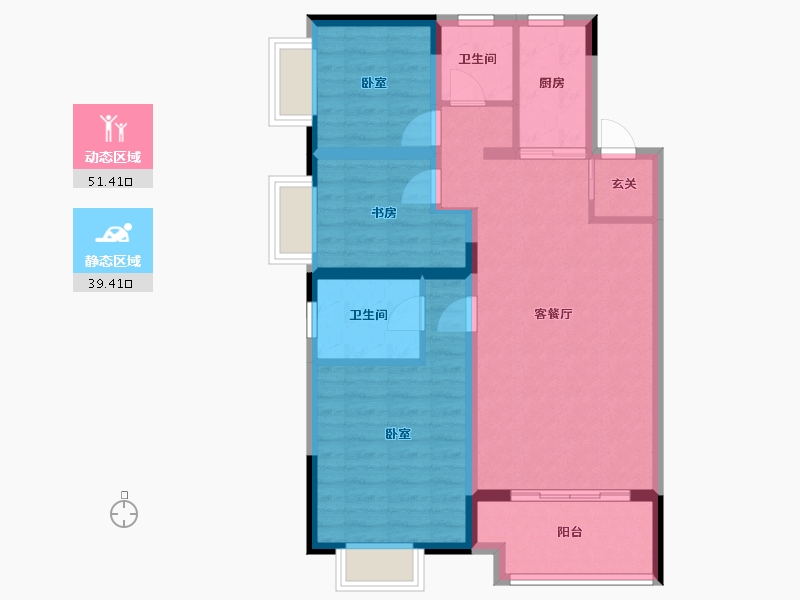 湖南省-岳阳市-万象瑞城-80.88-户型库-动静分区