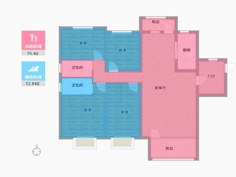 河北省-承德市-碧桂园观澜-109.91-户型库-动静分区