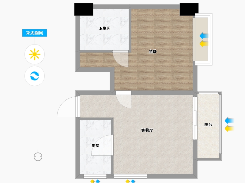 福建省-莆田市-阳光一百凤凰广场-59.01-户型库-采光通风