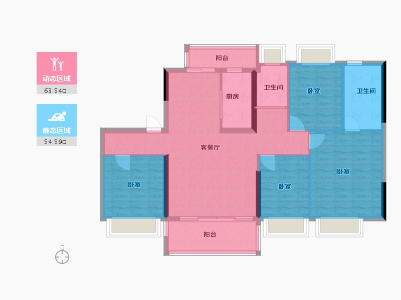 广东省-河源市-碧桂园·公园上城-106.66-户型库-动静分区