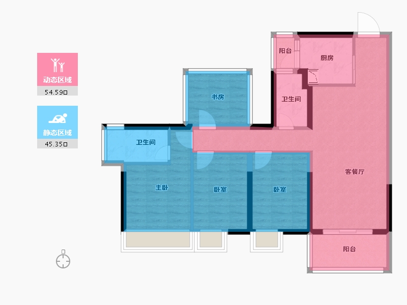 广西壮族自治区-贺州市-龙光玖誉湖-88.15-户型库-动静分区