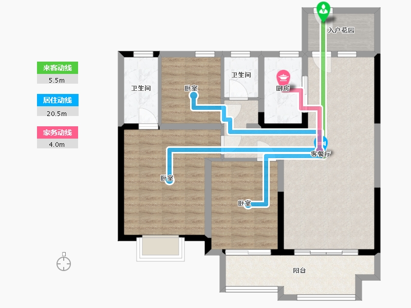 湖南省-岳阳市-万象瑞城-89.67-户型库-动静线