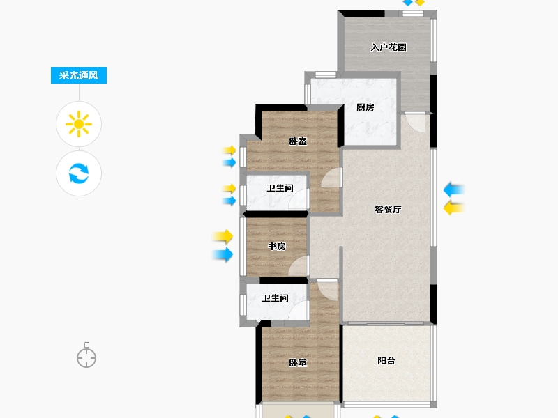 广东省-深圳市-满京华喜悦里-87.41-户型库-采光通风