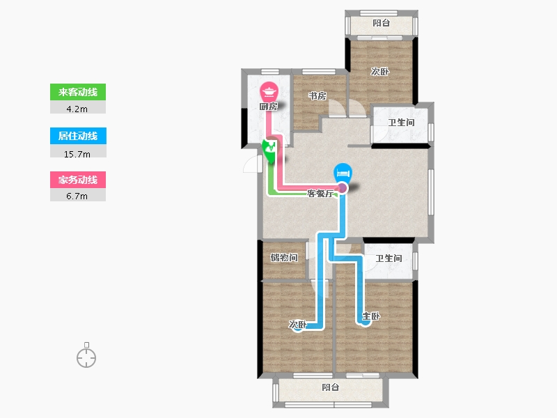 湖北省-武汉市-中建东湖锦城-102.54-户型库-动静线