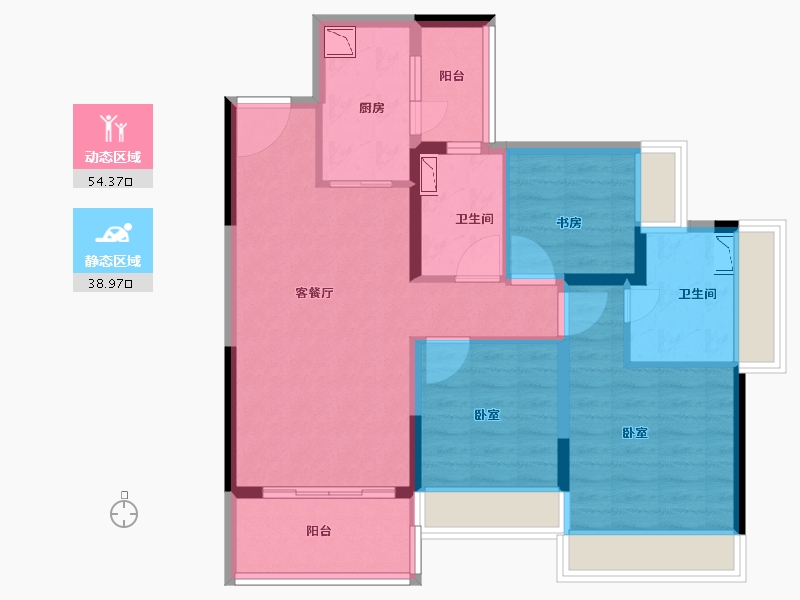 广东省-广州市-保利罗兰国际-82.00-户型库-动静分区