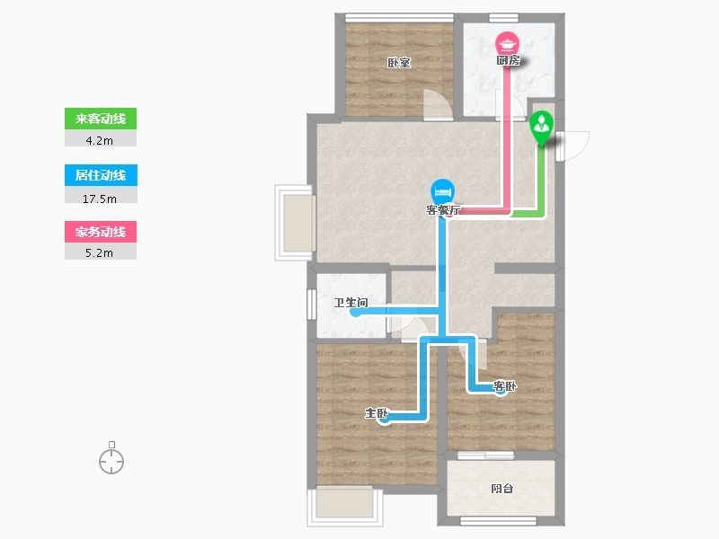 江苏省-苏州市-万科碧桂园-71.01-户型库-动静线