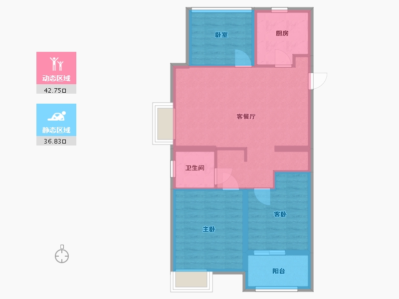 江苏省-苏州市-万科碧桂园-71.01-户型库-动静分区