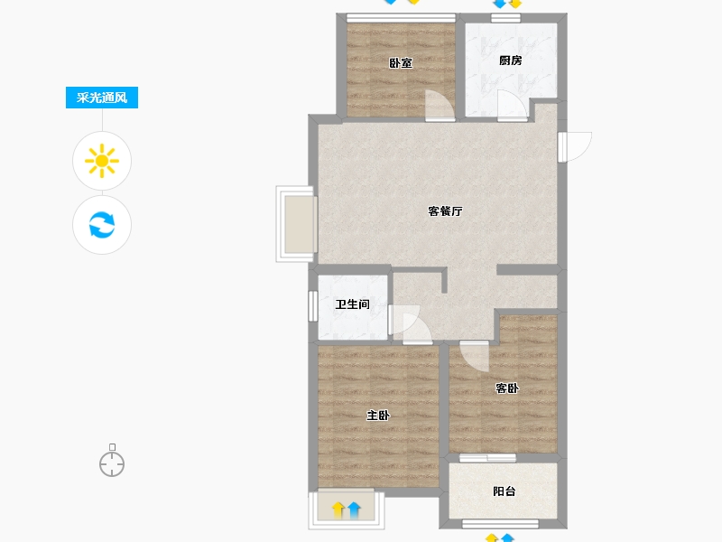 江苏省-苏州市-万科碧桂园-71.01-户型库-采光通风