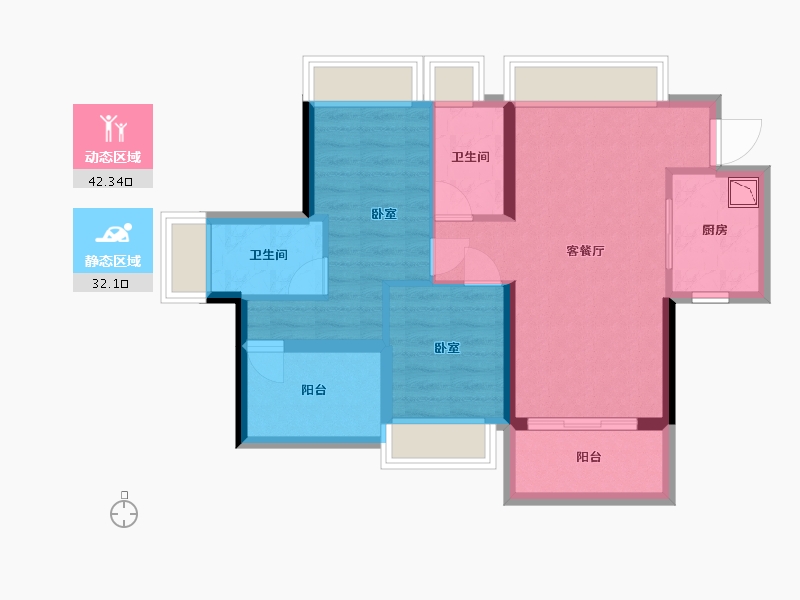 广东省-深圳市-特发天鹅湖畔-65.62-户型库-动静分区