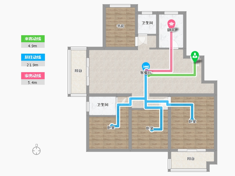 江苏省-徐州市-滨河美景-111.02-户型库-动静线