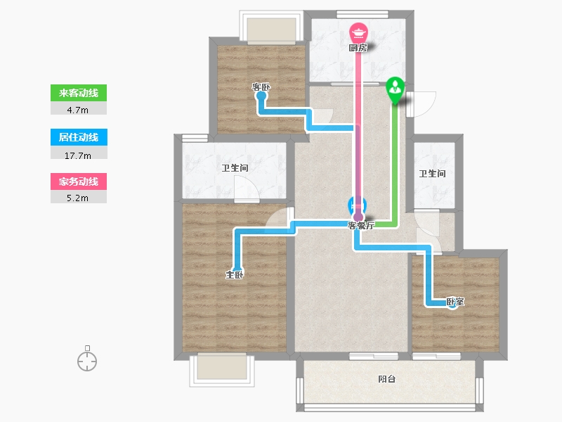 江苏省-苏州市-万科碧桂园-86.00-户型库-动静线