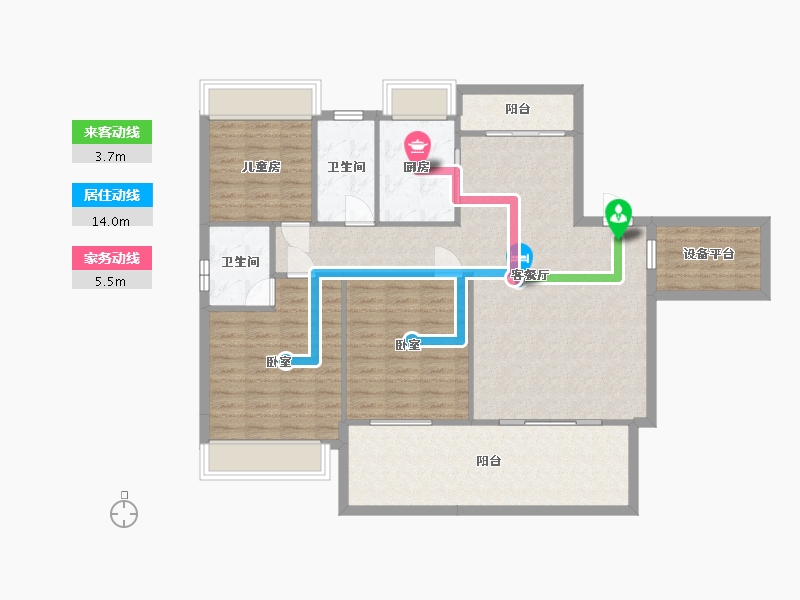 湖南省-衡阳市-新时代广场-115.58-户型库-动静线