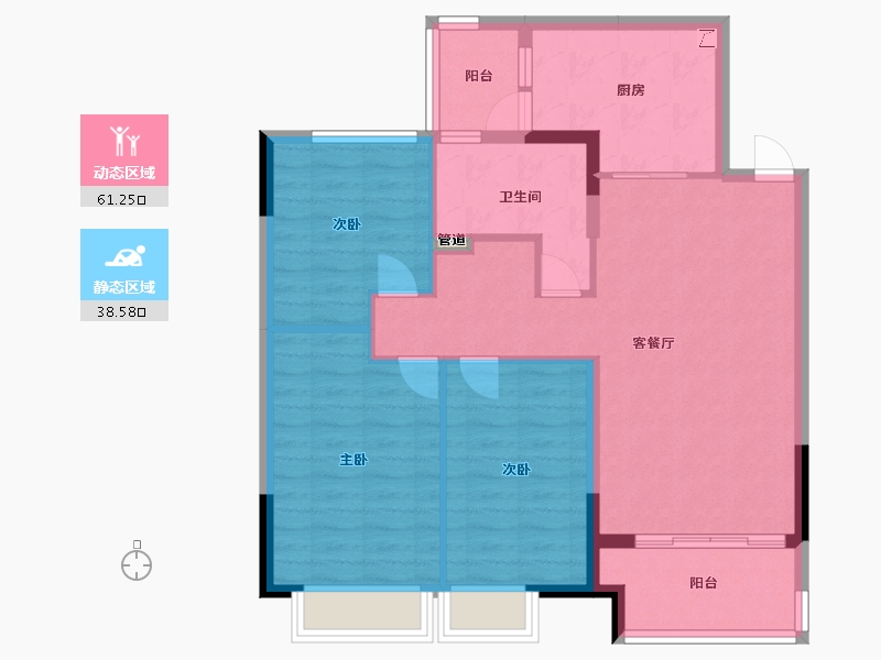 吉林省-长春市-恒大檀溪郡-90.00-户型库-动静分区