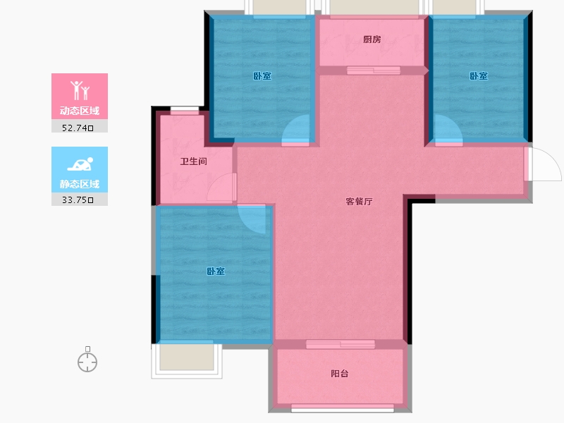 湖北省-孝感市-保丽公馆-77.19-户型库-动静分区