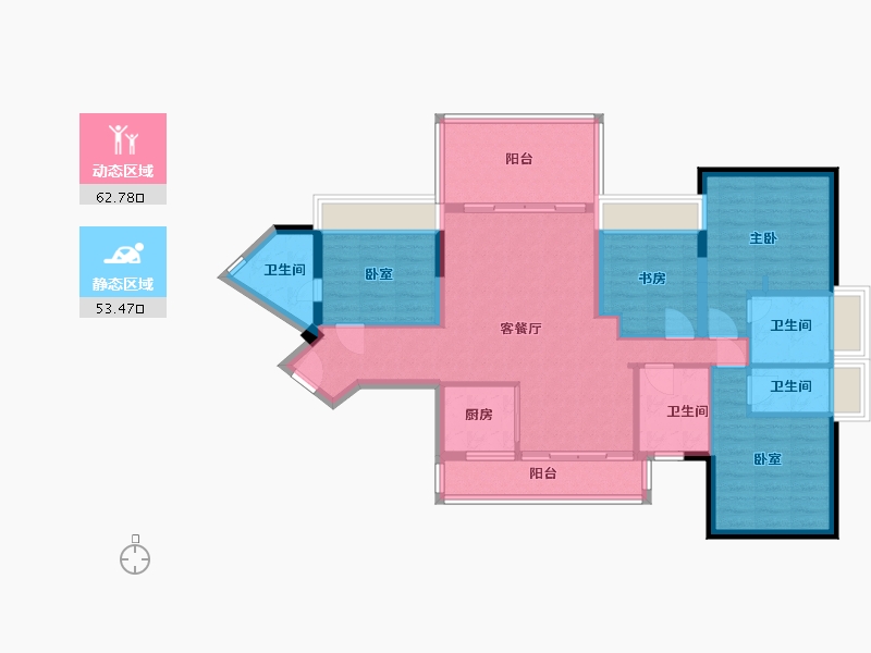 广东省-清远市-康怡江畔华府-103.59-户型库-动静分区