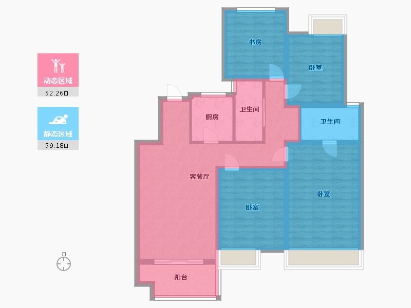 江苏省-徐州市-滨河美景-99.00-户型库-动静分区