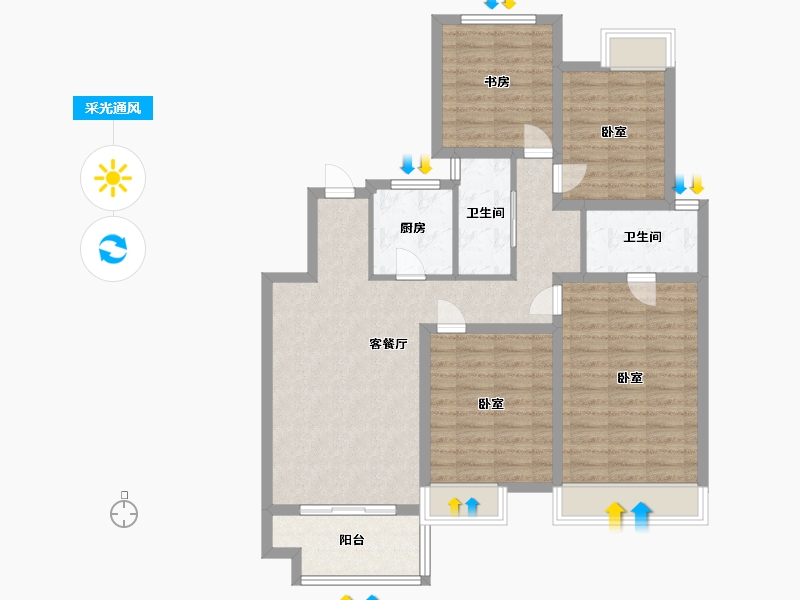 江苏省-徐州市-滨河美景-99.00-户型库-采光通风