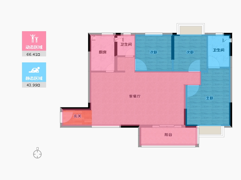 广东省-湛江市-海伦堡·御园-99.55-户型库-动静分区