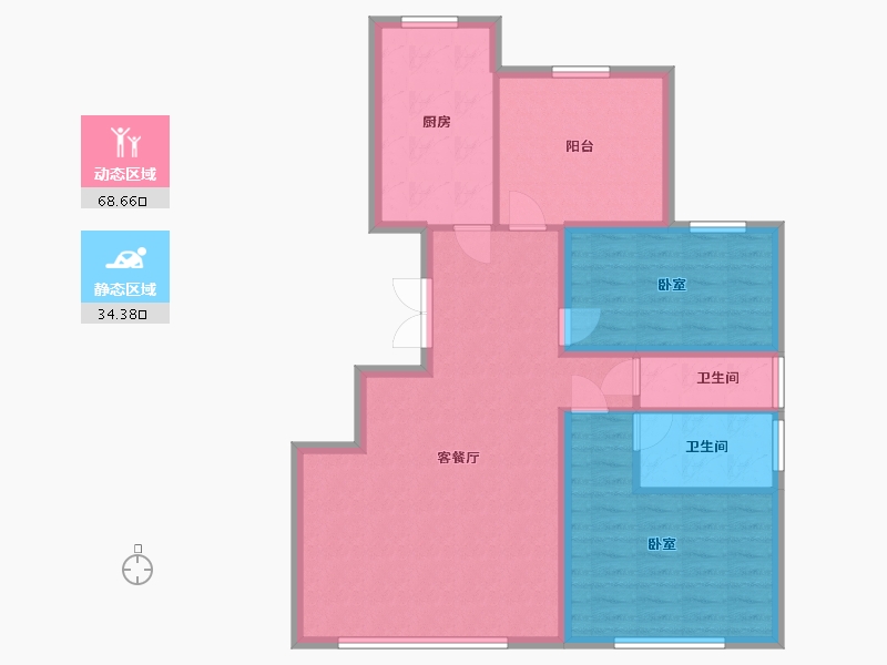 宁夏回族自治区-银川市-舜天嘉园-93.03-户型库-动静分区