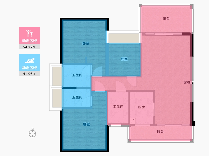 广东省-清远市-康怡江畔华府-86.69-户型库-动静分区