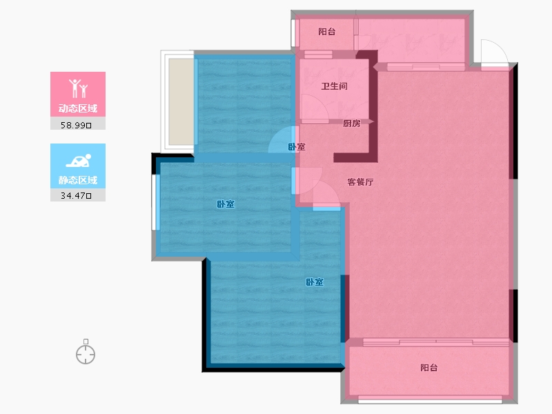 湖南省-衡阳市-凯旋·湖景水岸-83.40-户型库-动静分区