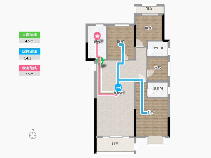 湖北省-武汉市-中建东湖锦城-97.70-户型库-动静线