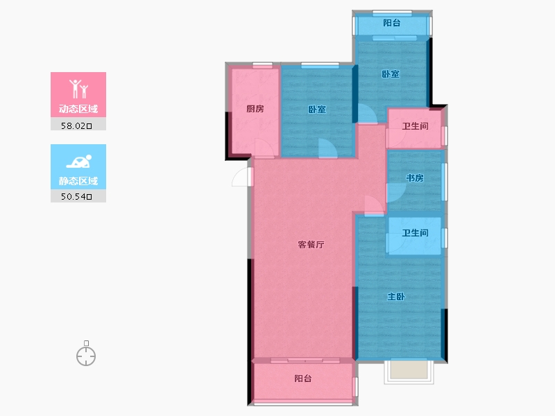 湖北省-武汉市-中建东湖锦城-97.70-户型库-动静分区