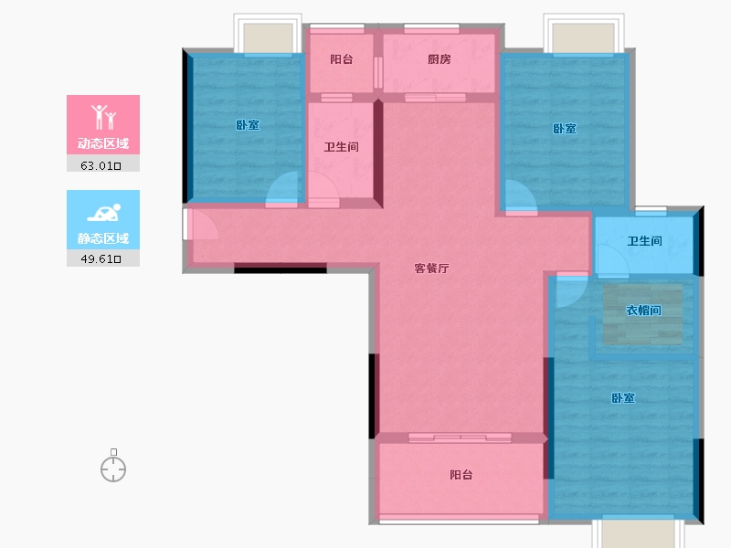 湖北省-孝感市-保丽公馆-99.93-户型库-动静分区