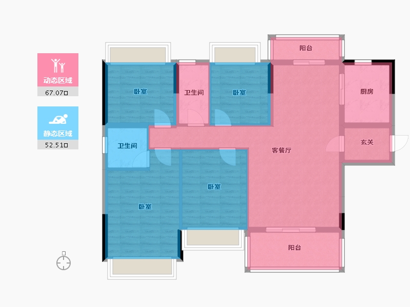 广东省-河源市-西环壹号院-107.37-户型库-动静分区