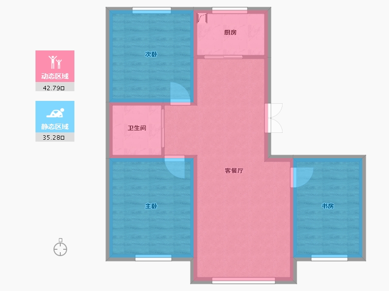 吉林省-长春市-吉森漫桦林-69.57-户型库-动静分区