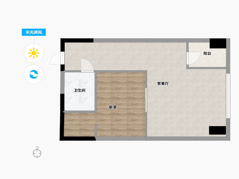 湖北省-武汉市-ICC铂庭-55.45-户型库-采光通风