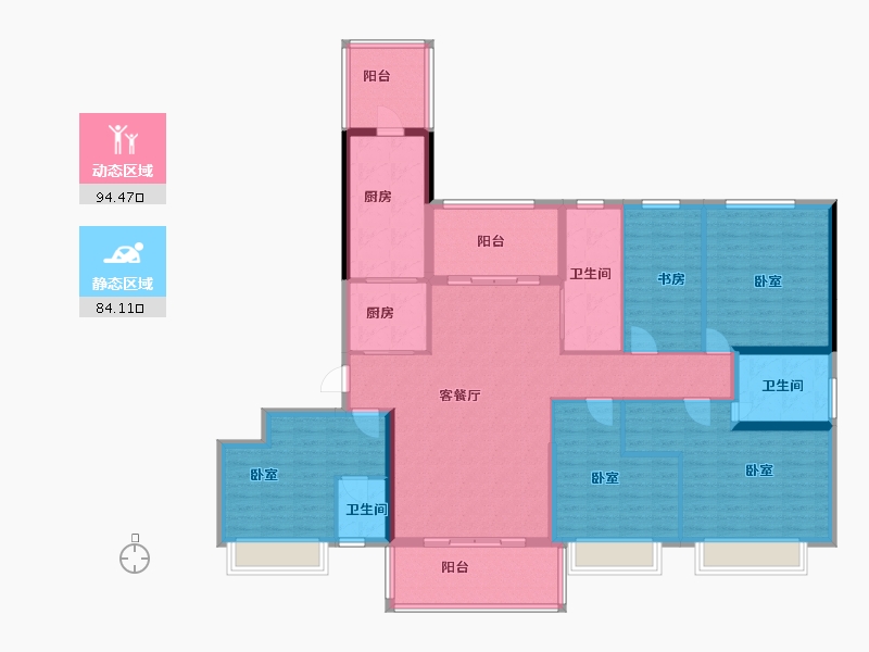 广东省-河源市-碧桂园·公园上城-161.53-户型库-动静分区