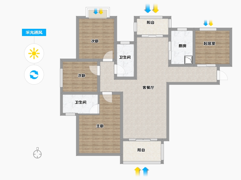 福建省-泉州市-海宸尊域-128.01-户型库-采光通风