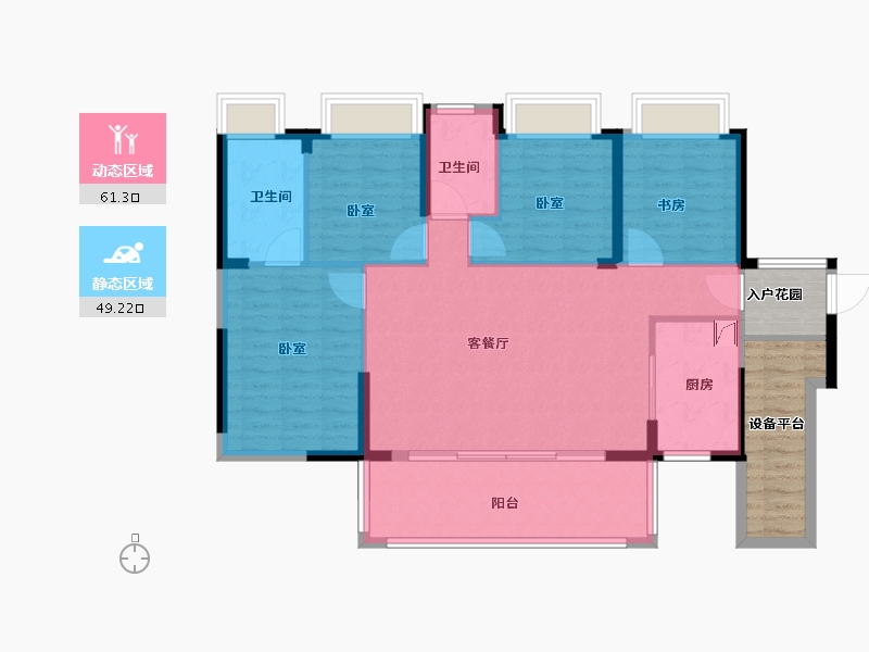 湖南省-衡阳市-银泰红城6~9期-111.00-户型库-动静分区