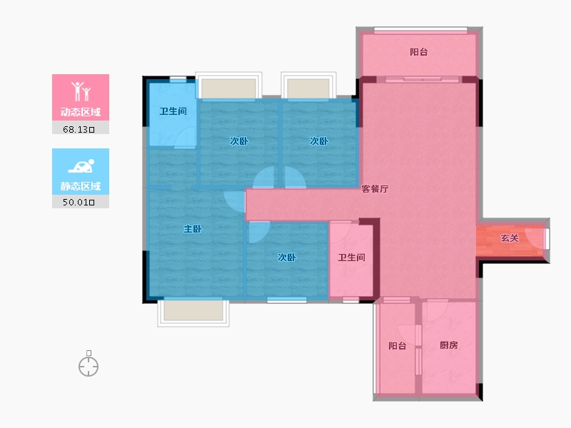 广东省-湛江市-海伦堡·御园-106.05-户型库-动静分区