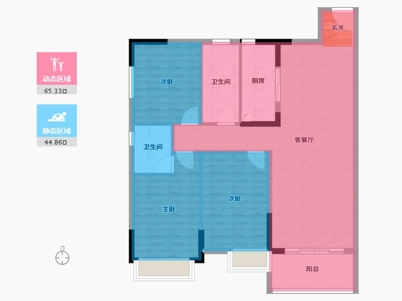 广东省-湛江市-海伦堡·御园-99.83-户型库-动静分区